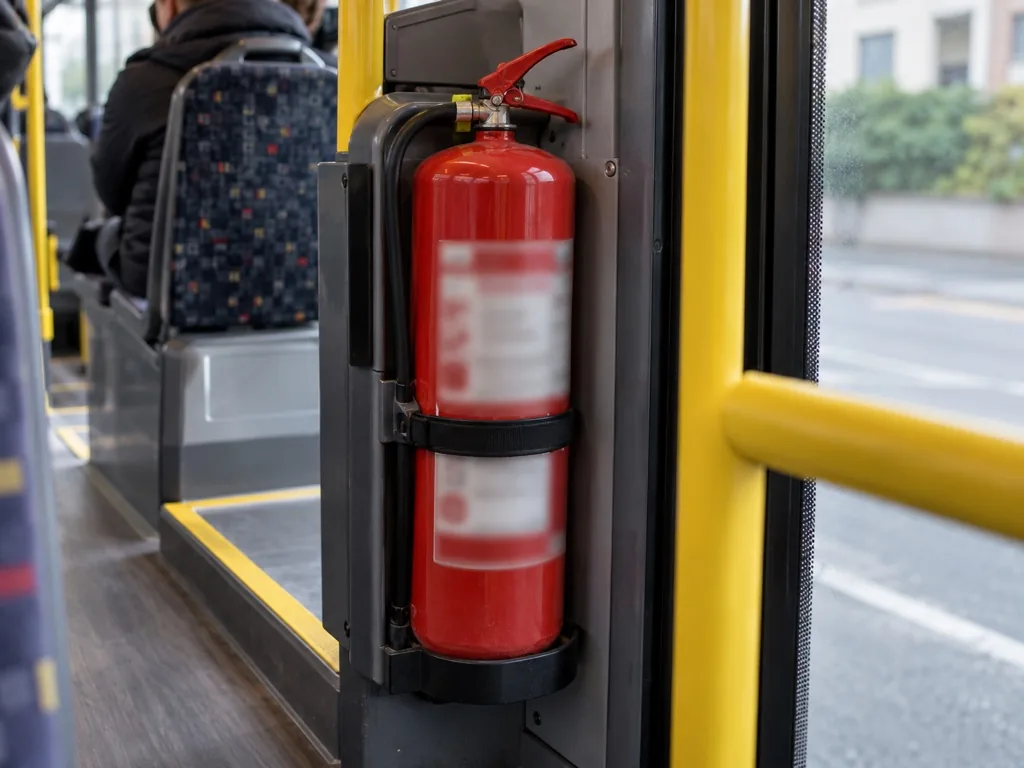 Een examenvoertuig heeft een MTM van 4.500 kg. Welke brandblusser is er volgens het examen vereist?