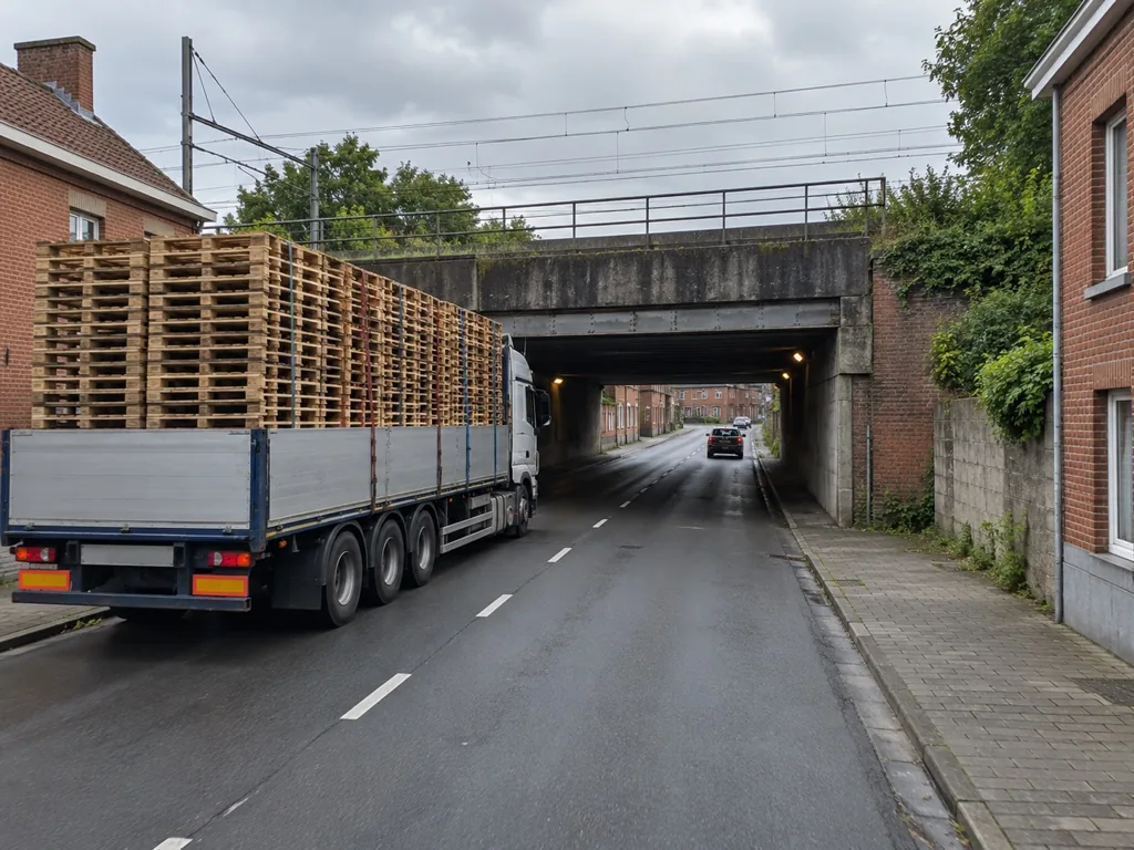 Uw lading steekt boven de laadbak uit. Waarmee telt u bij een lage doorgang?