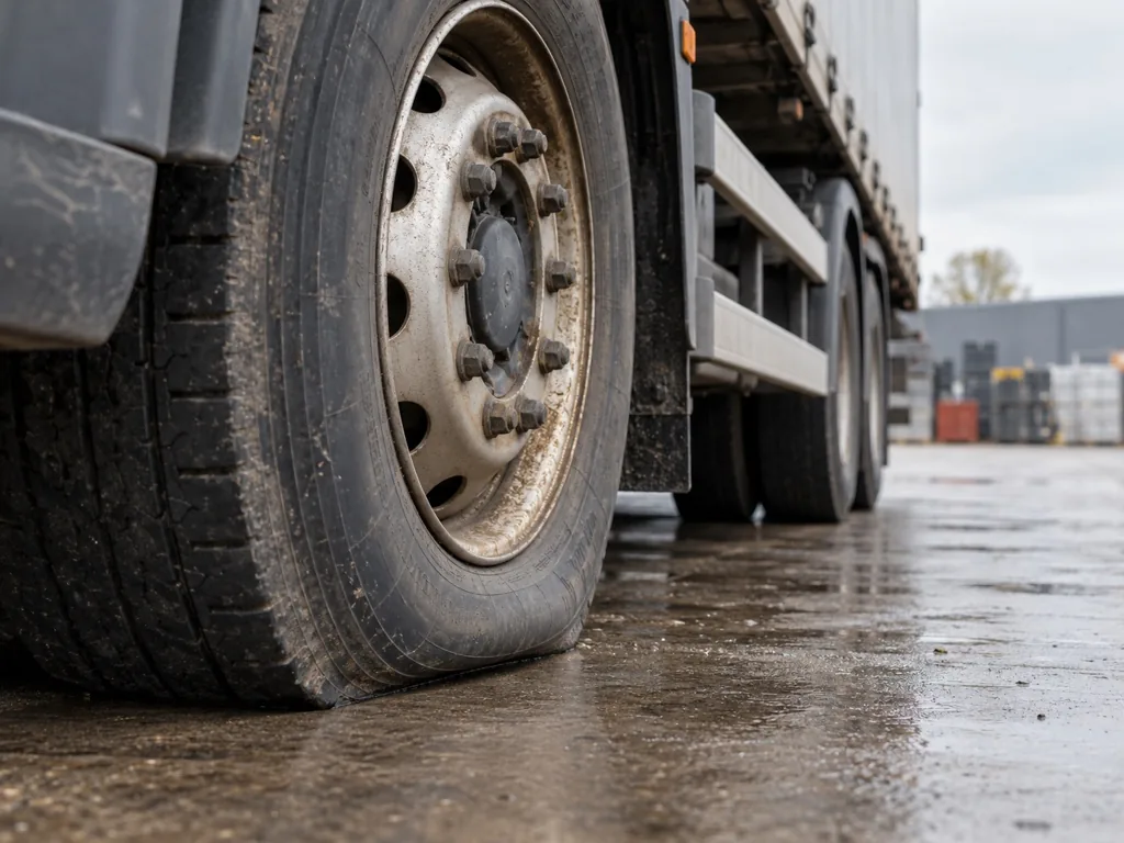 Wat is een gevolg van een te lage bandenspanning bij een vrachtwagen?
